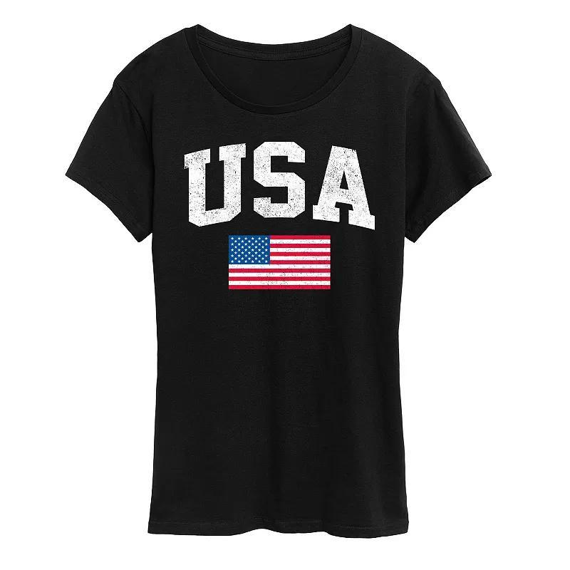 Womens USA Flag Graphic Tee Product Image