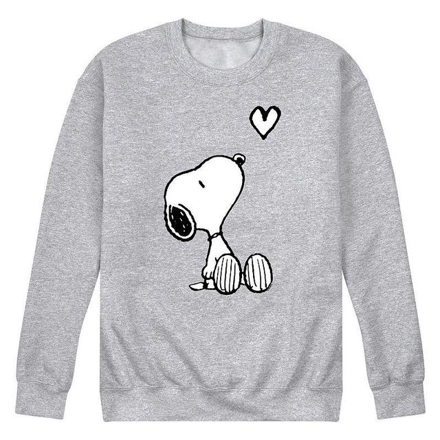 Mens Peanuts Snoopy White Heart Graphic Sweatshirt Product Image