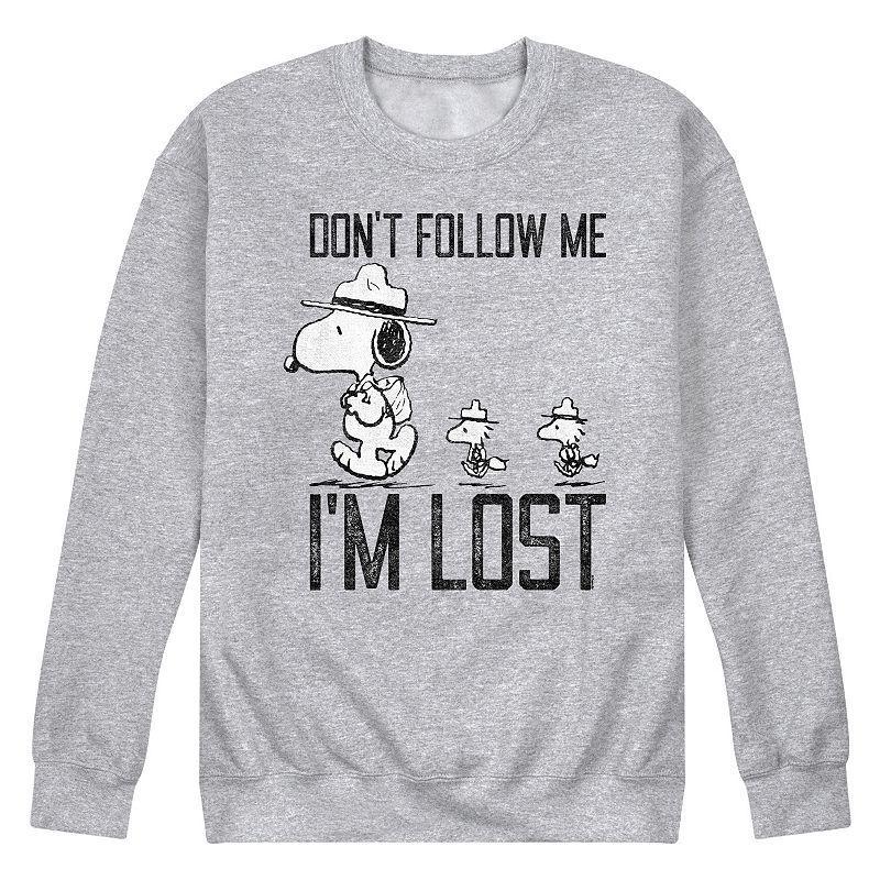 Mens Peanuts Snoopy Woodstock Dont Follow Me Im Lost Graphic Sweatshirt Product Image