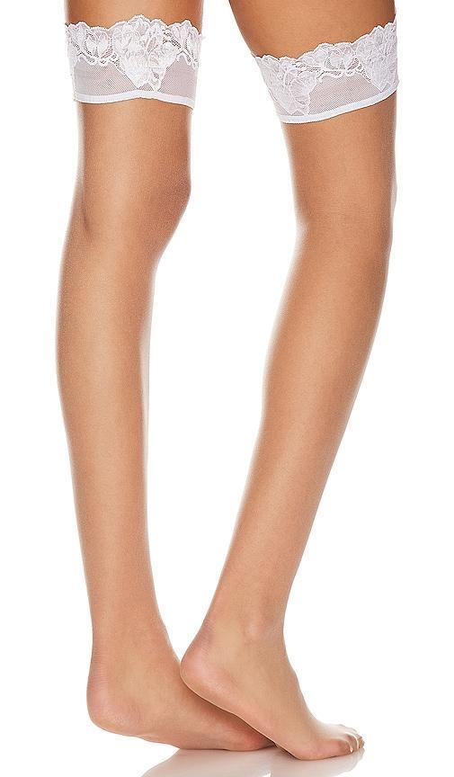 Wolford Nude 8 Lace Stay Up Tights Size M. Product Image