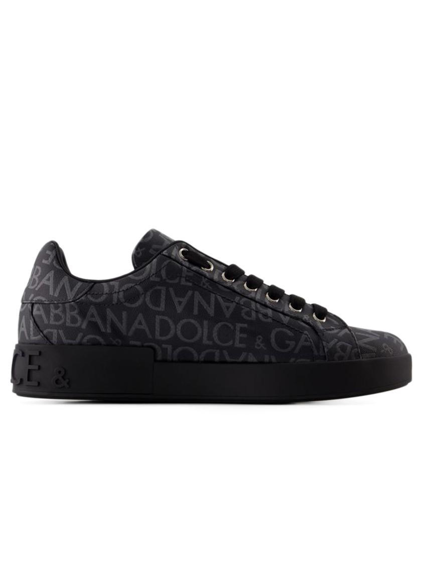 Coated Logo Sneakers - Canvas - Black Product Image