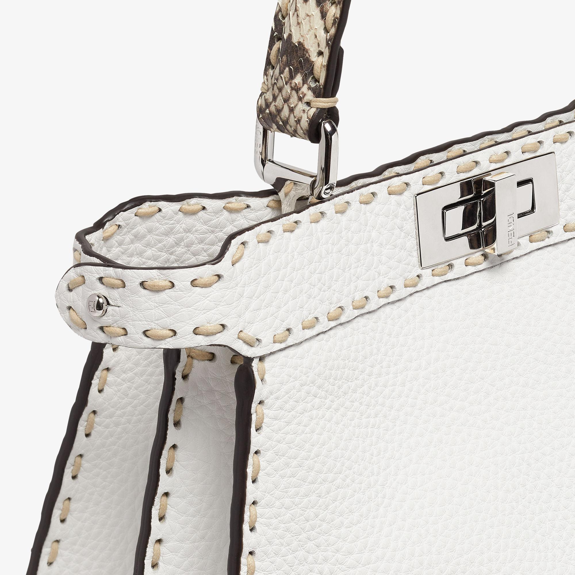 Peekaboo ISeeU MediumWhite Selleria bag with exotic details Product Image