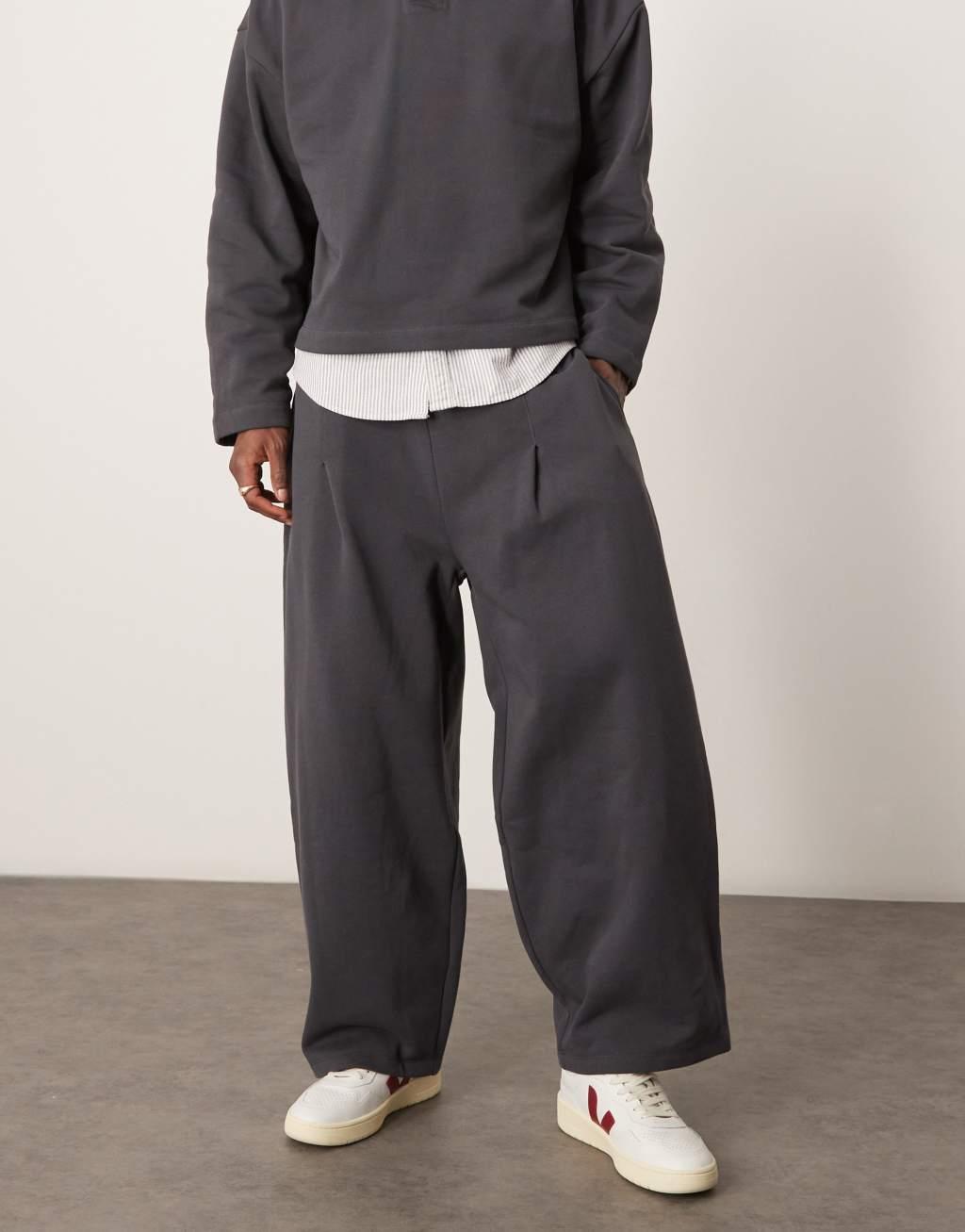 ASOS DESIGN oversized balloon sweatpants in gray Product Image