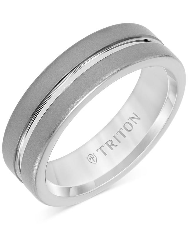 Triton Mens Sandblast Double Row Wedding Band Tungsten Carbide - Gray Product Image