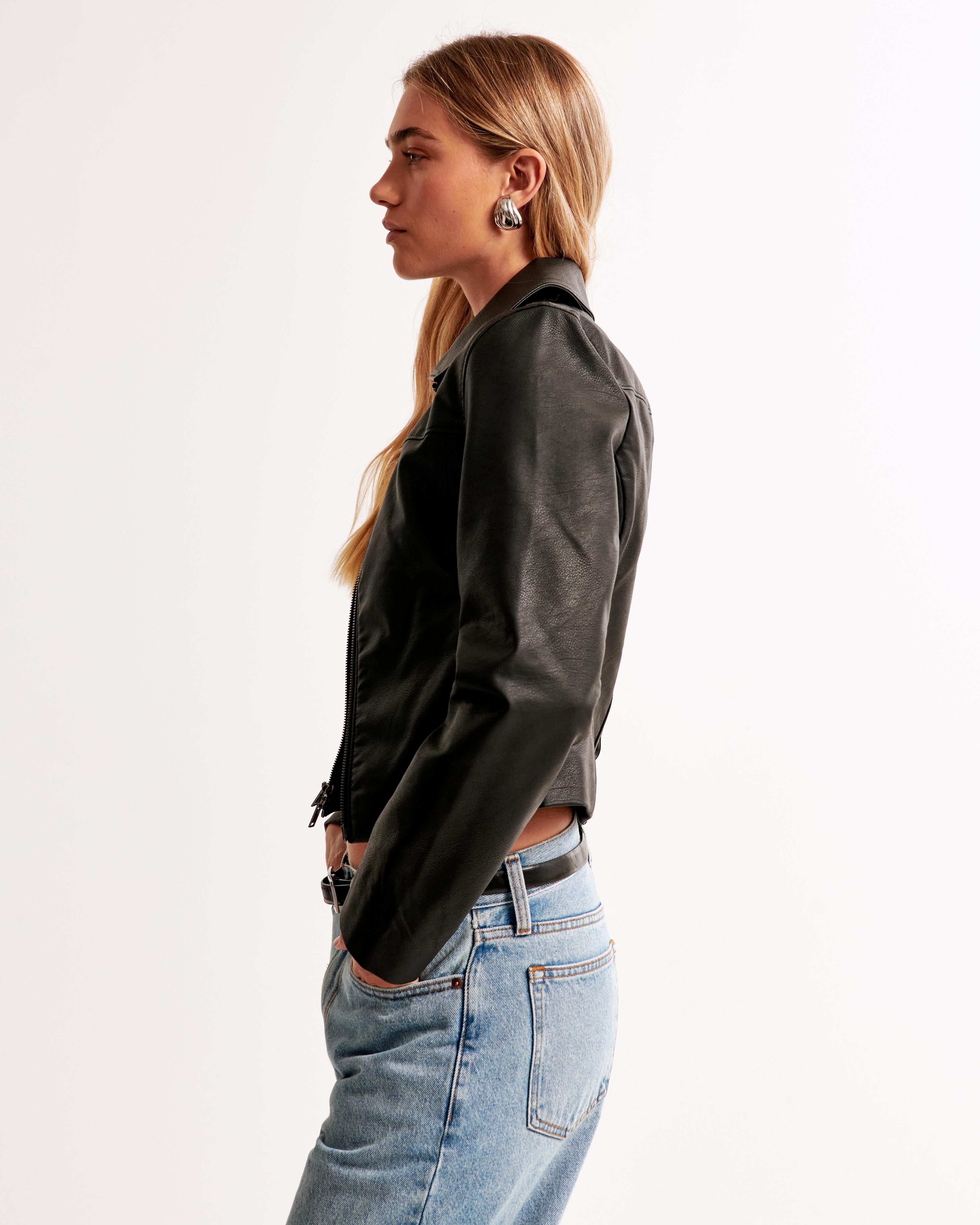 Vegan Leather Zip Jacket Product Image