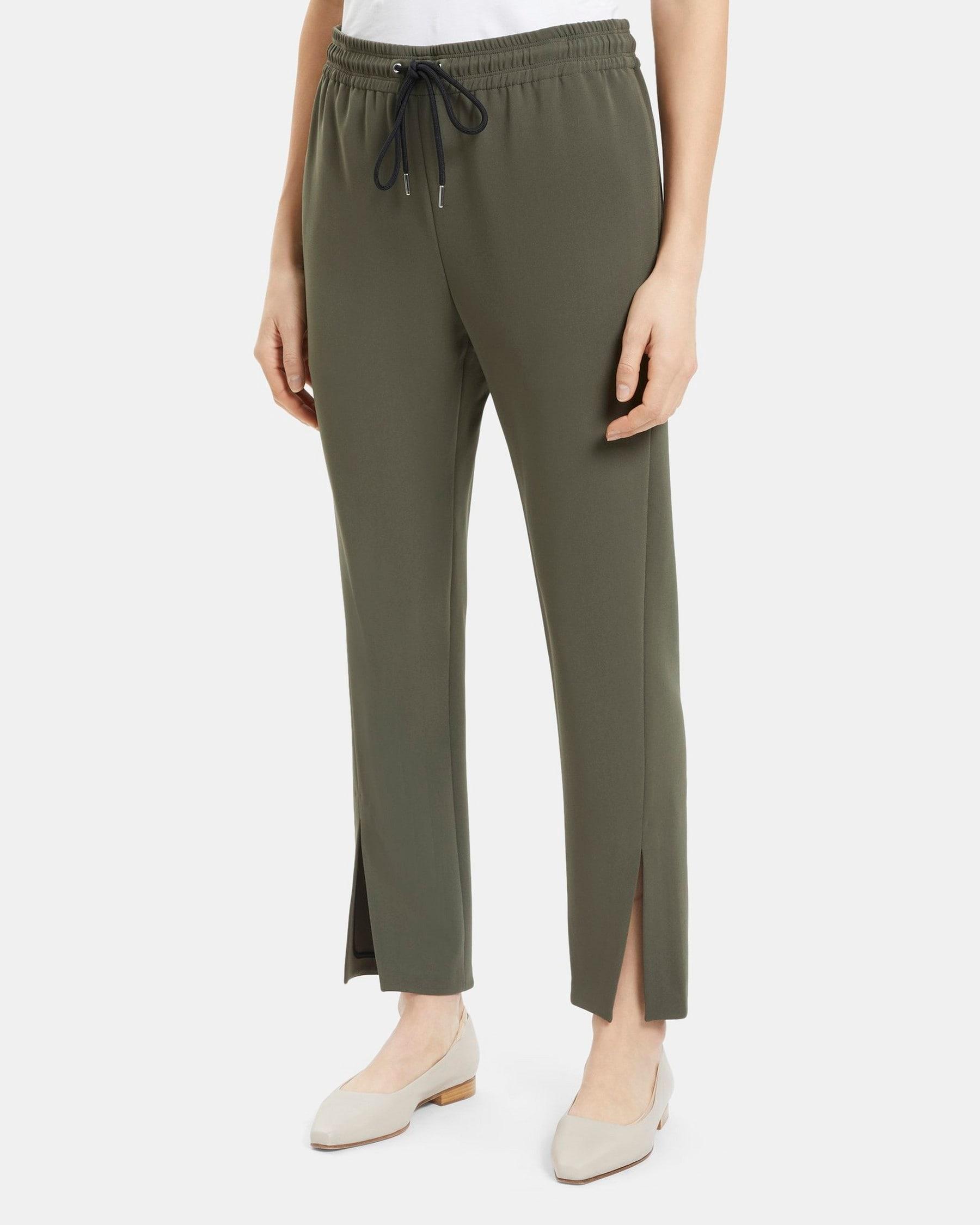 Slit Pull-On Track Pant in Crepe Product Image