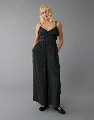 AE Ruffle Wide-Leg Jumpsuit Product Image