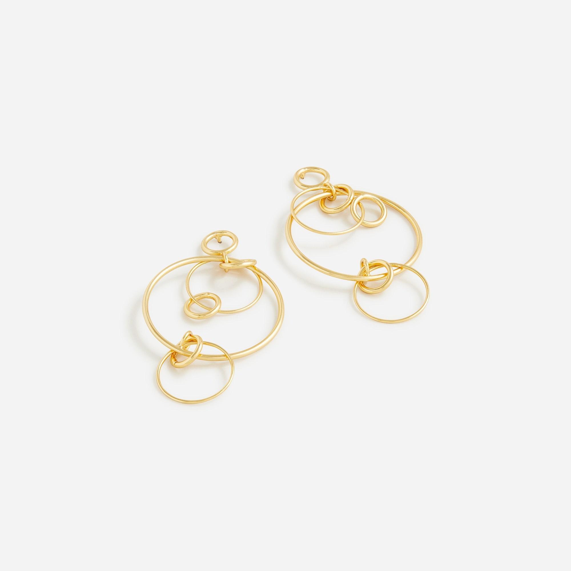 Dainty gold-plated drop-hoop earrings Product Image