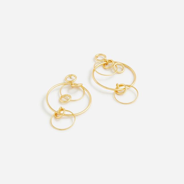 Dainty gold-plated drop-hoop earrings Product Image