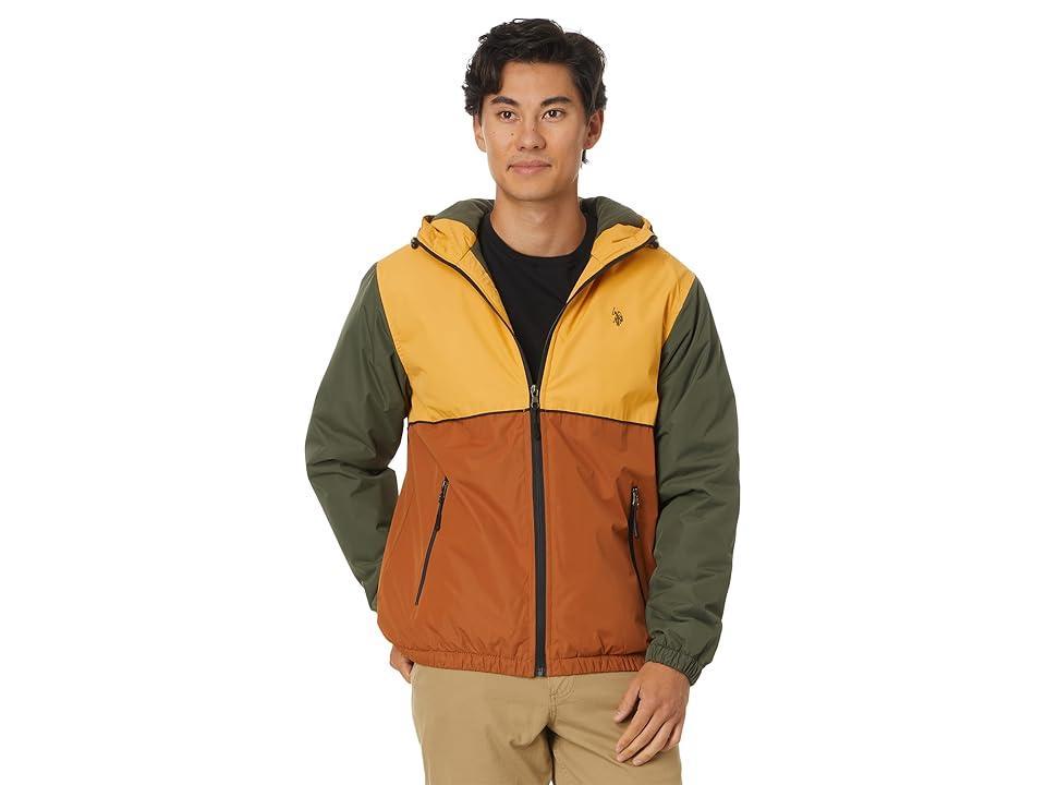 U.S. POLO ASSN. USPA Americana Hooded Polar Fleece Windbreaker (Mineral ) Men's Jacket Product Image