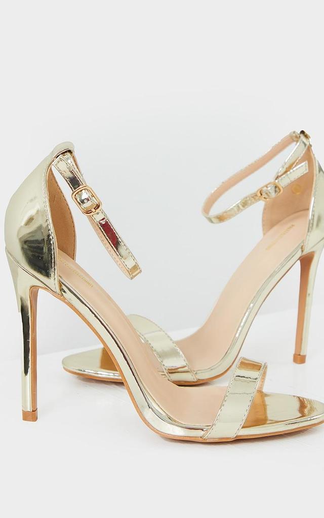 Gold Wide Fit Clover Single Strap Heeled Sandal Product Image