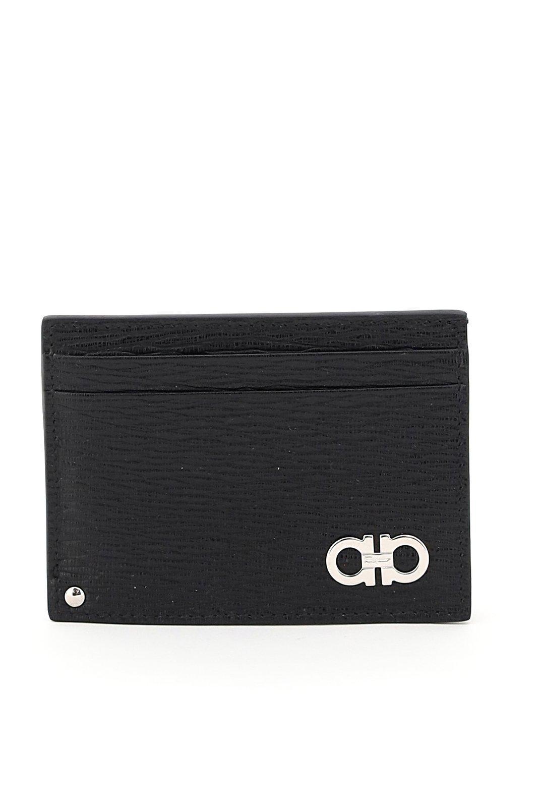 FERRAGAMO Gancini Id Window Cardholder In Red/black Product Image