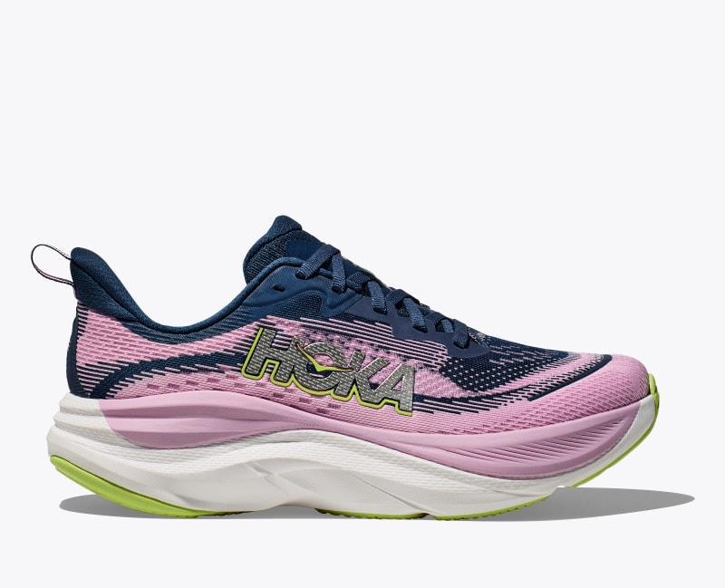 HOKA Womens Skyflow Shoes in Frost/Rose Gold, Size 8.5 Product Image