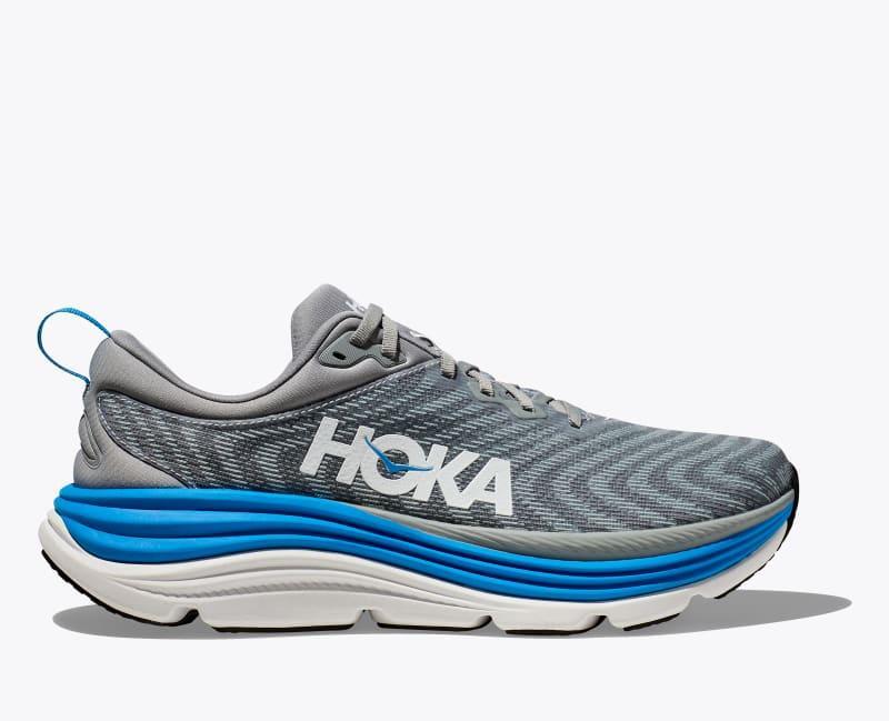 Hoka One HOKA Men's Gaviota 5 Shoes in Limestone/Diva Blue, Size 15 W Product Image