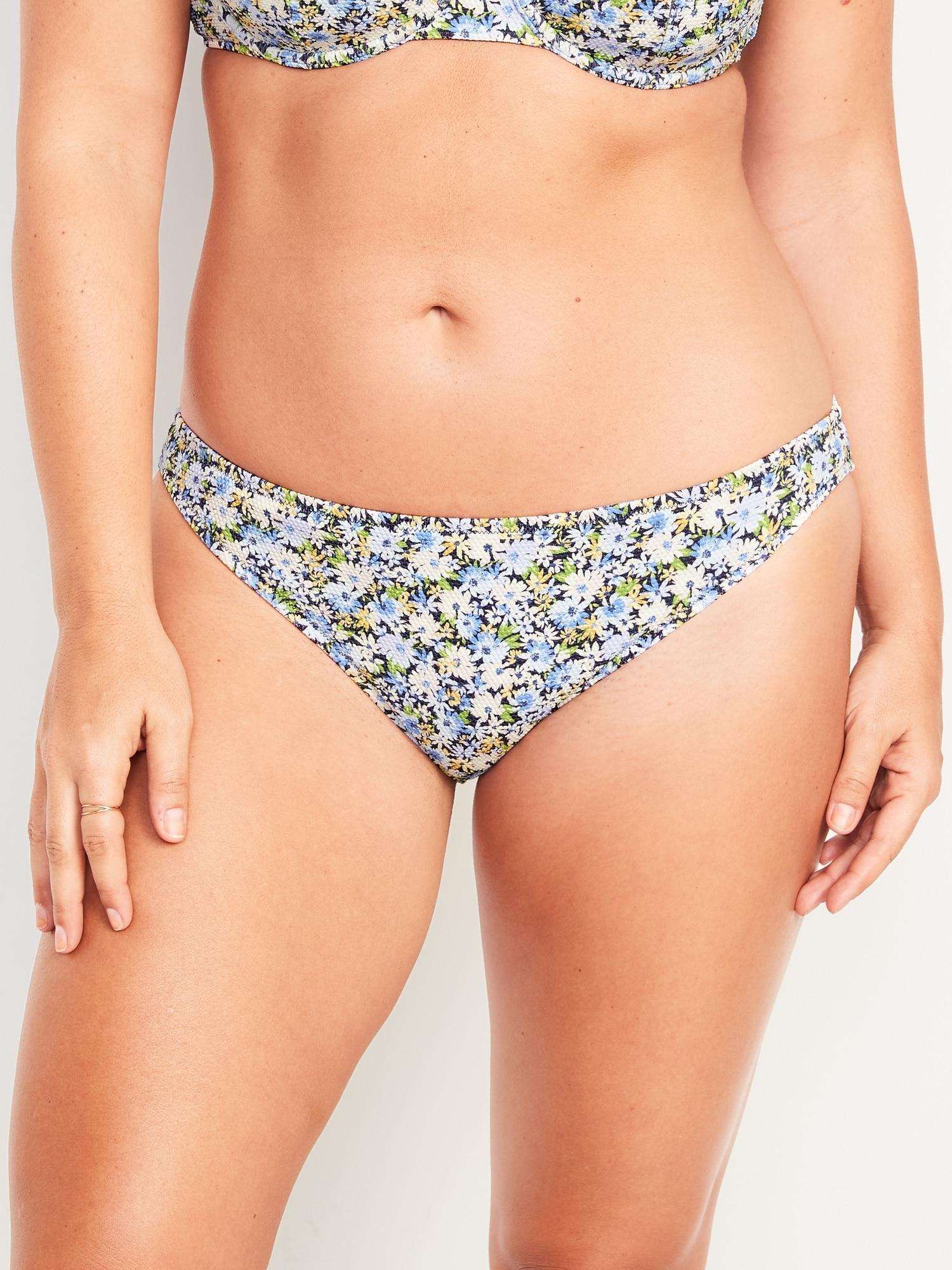 Mid-Rise Piqu Classic Bikini Swim Bottoms Product Image