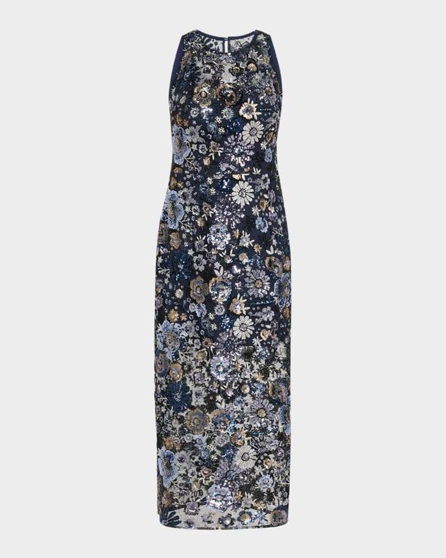 Helena Sequin Floral Bodycon Midi Dress Product Image