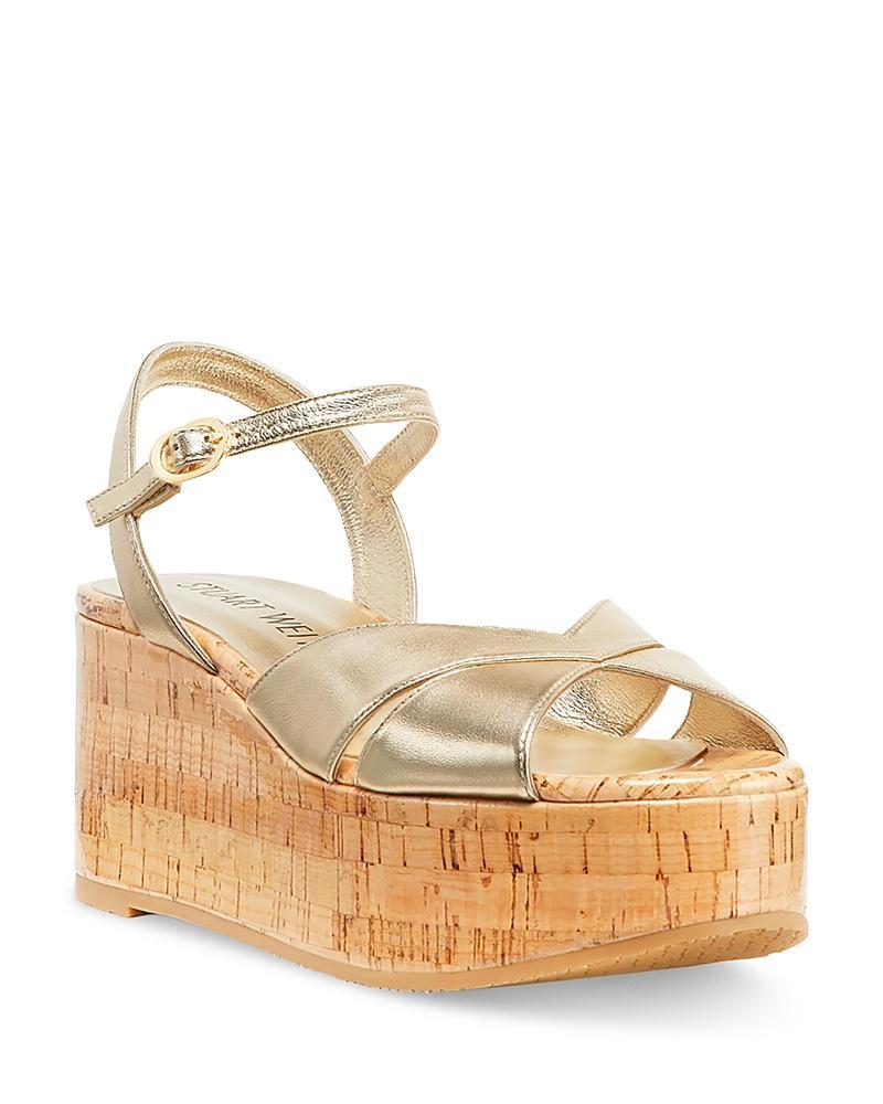 Womens Carmen Metallic Cork Wedge Sandals Product Image