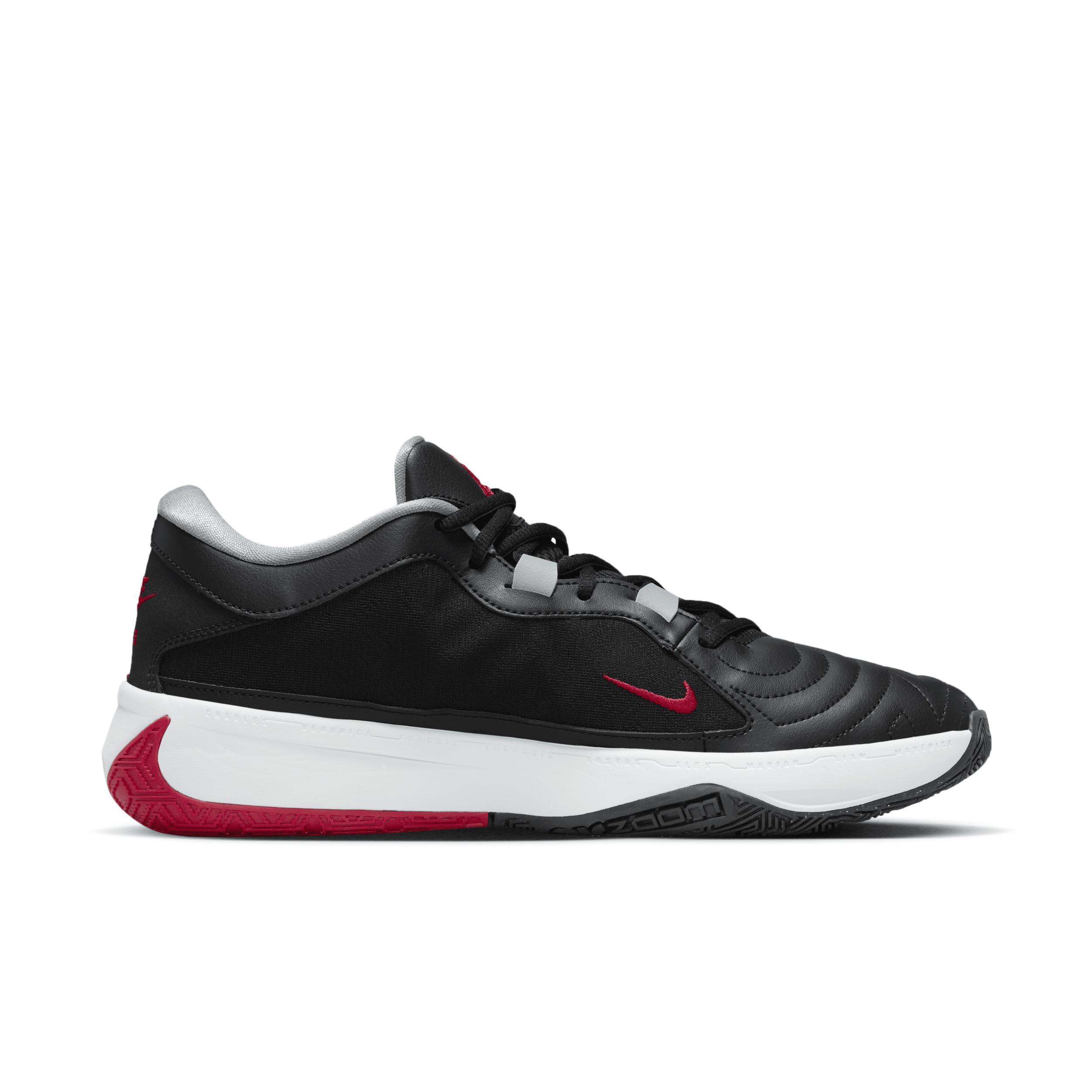 Nike Mens Giannis Antetokounmpo Nike Zoom Freak 5 - Mens Basketball Shoes Black/Pure Platinum/University Red Product Image