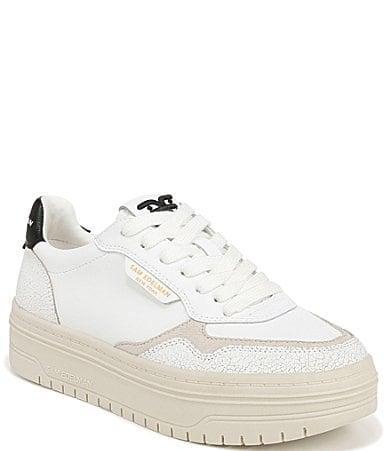 Sam Edelman Blaine Leather and Fabric Low-Top Retro Skater Platform Sneakers Product Image