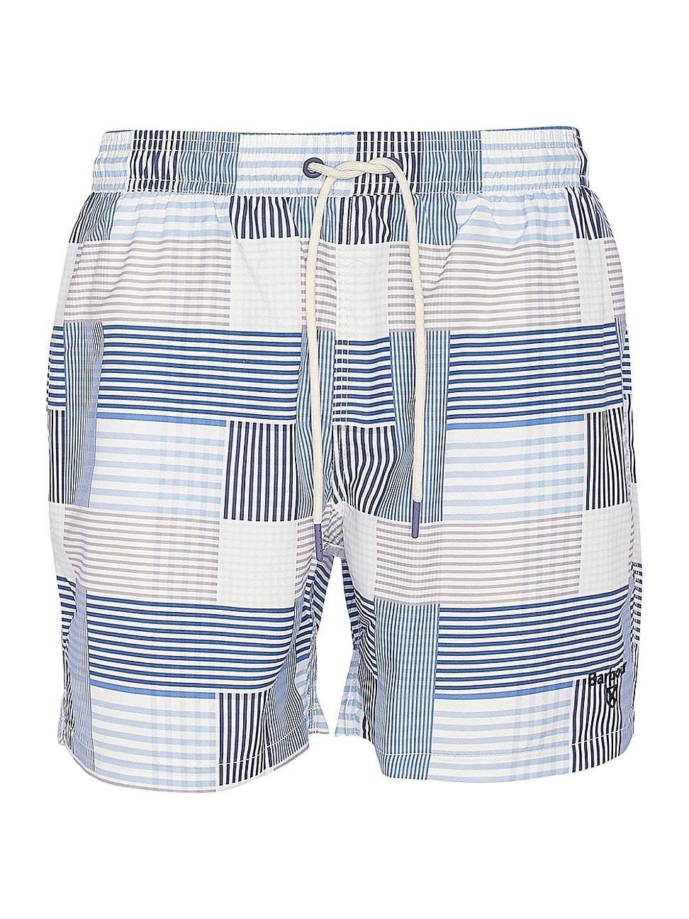 Mens Patchwork Drawstring Swim Shorts Product Image