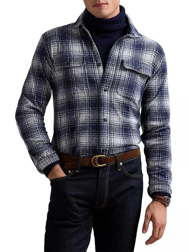 Knit Plain Flannel Shirt Product Image