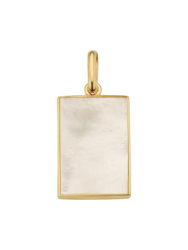 Womens 14K Yellow Gold Mother of Pearl Tag Me Pendant Charm Product Image