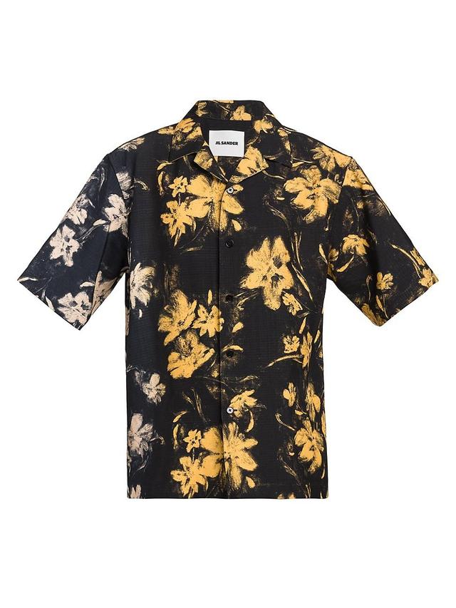 Mens Floral Button-Front Shirt Product Image