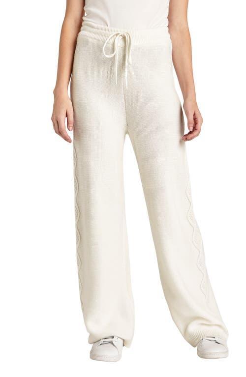 Splendid Dakota Cable Detail Wide Leg Sweater Pants Product Image