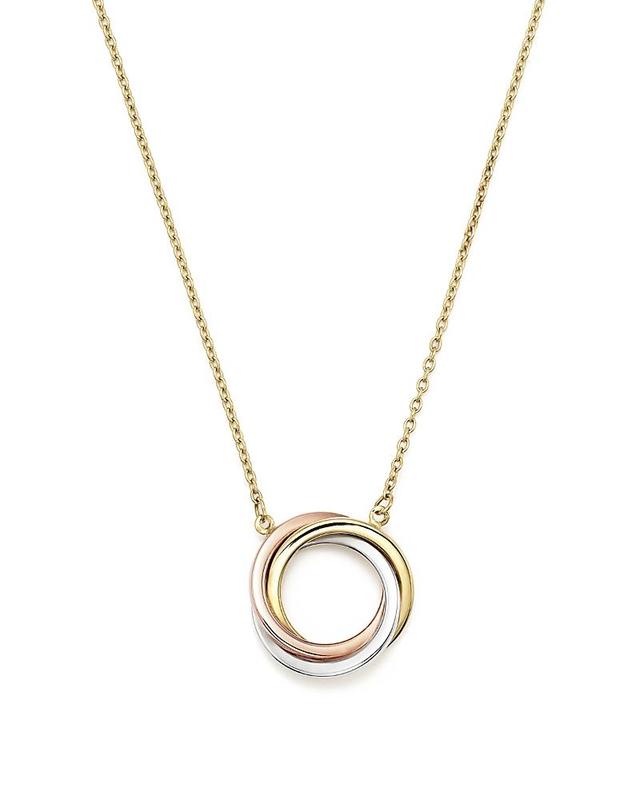 Bloomingdales 14K Rose, Yellow and White Gold Ring Pendant Necklace, 18 - 100% Exclusive Product Image