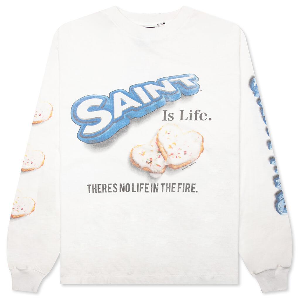 Saint Michael x Shermer Academy Heart Cookie L/S Tee - White Male Product Image