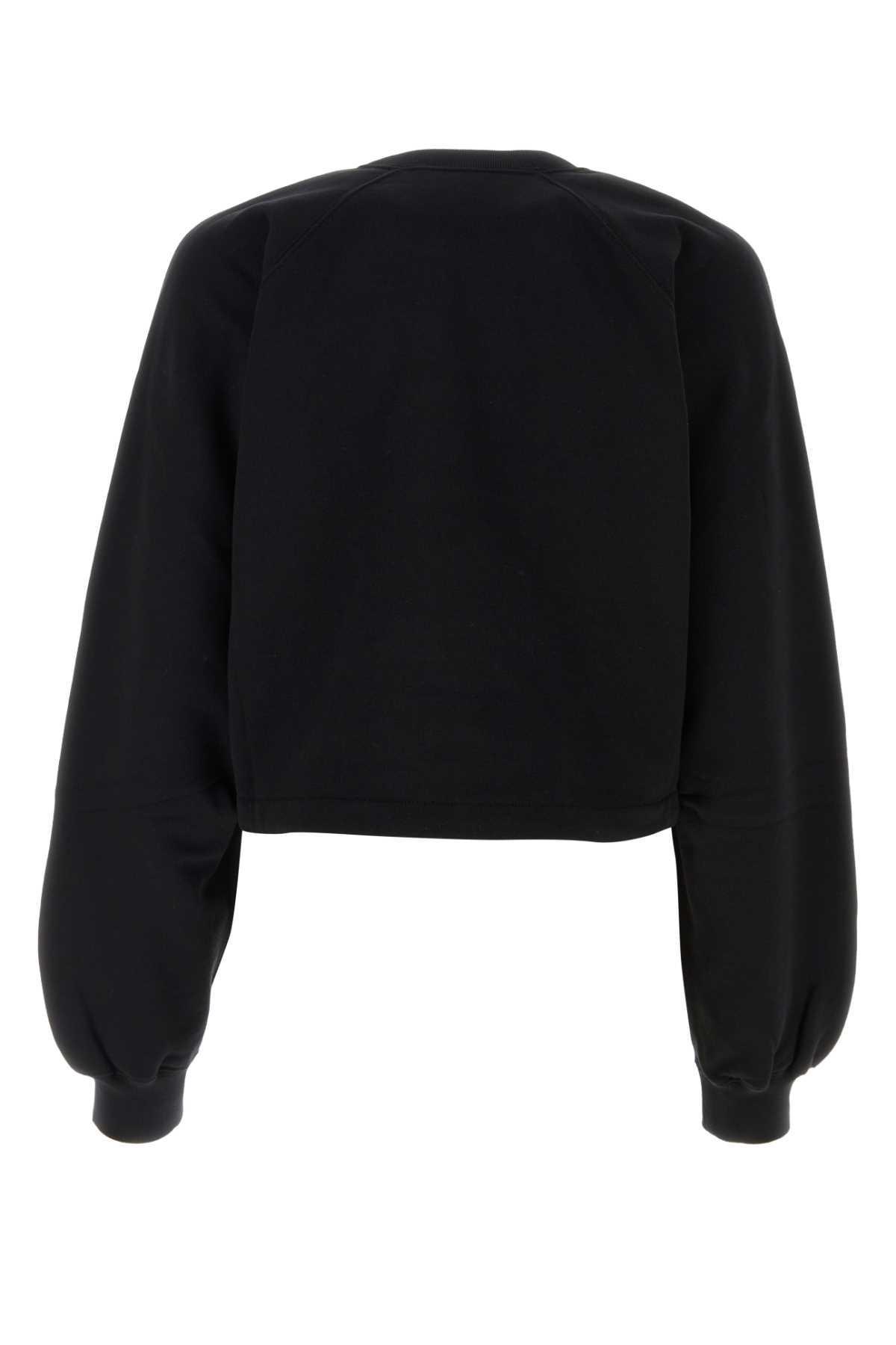 Black Cotton Sweatshirt In Blackmix Product Image