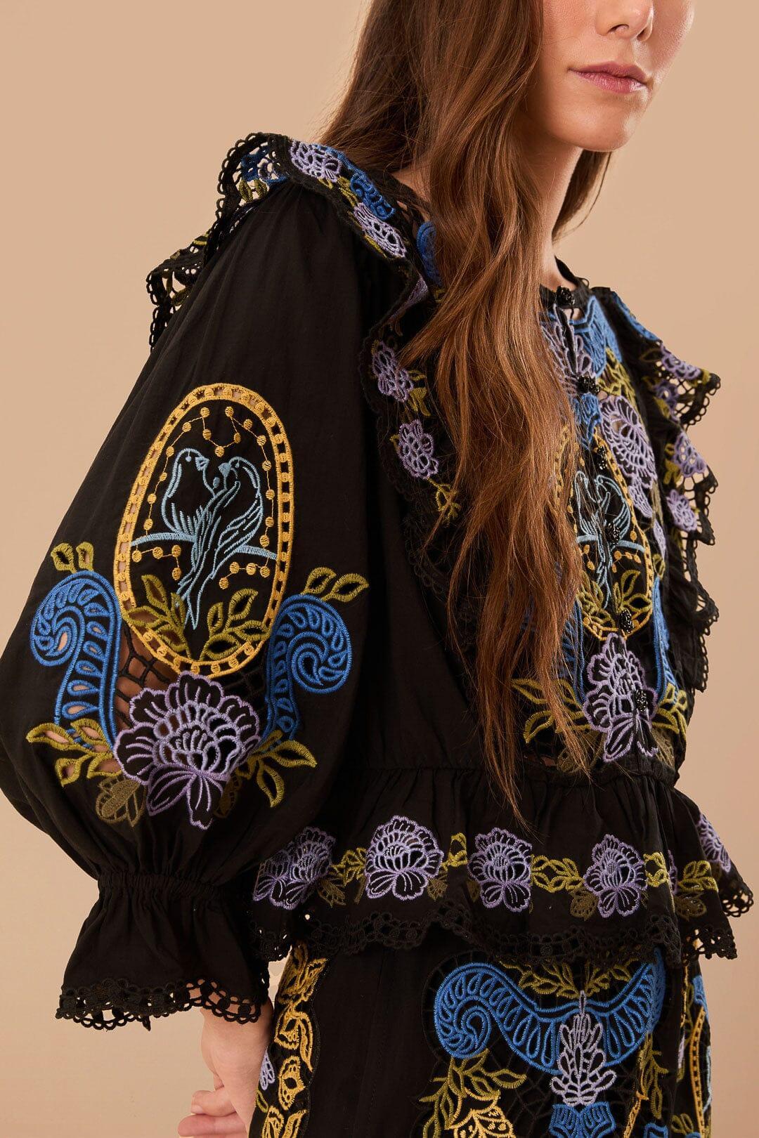 Black Richelieu Blouse Product Image