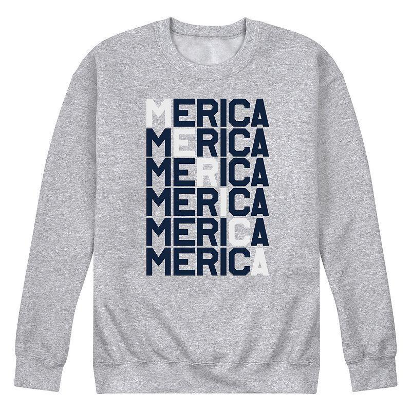 Mens America Fleece Sweatshirt Grey Gray Product Image