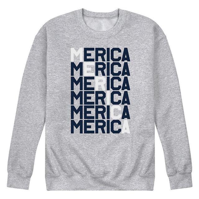 Mens America Fleece Sweatshirt Grey Gray Product Image