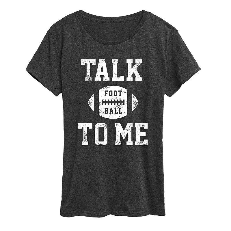 Womens Talk Football To Me Graphic Tee, Girls Product Image