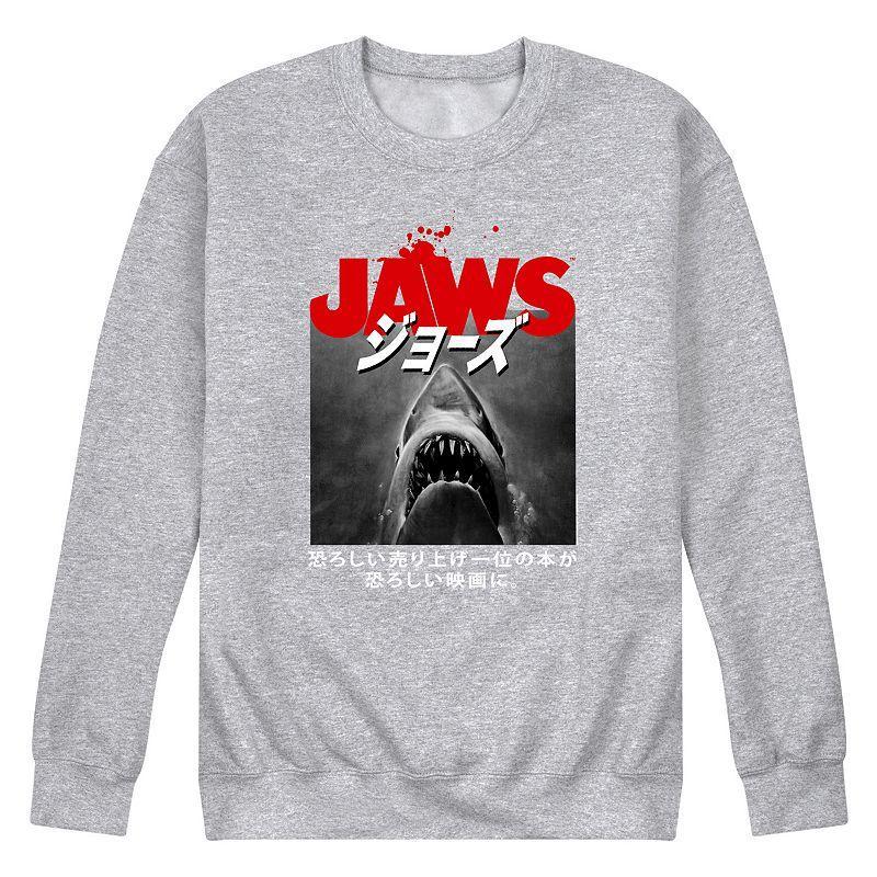 Mens Jaws Poster Kanji Fleece Sweatshirt Grey Product Image