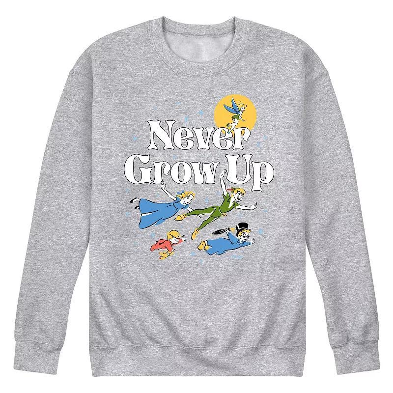 Disneys Peter Pan Mens Never Grow Up Fleece Sweatshirt Blue Product Image