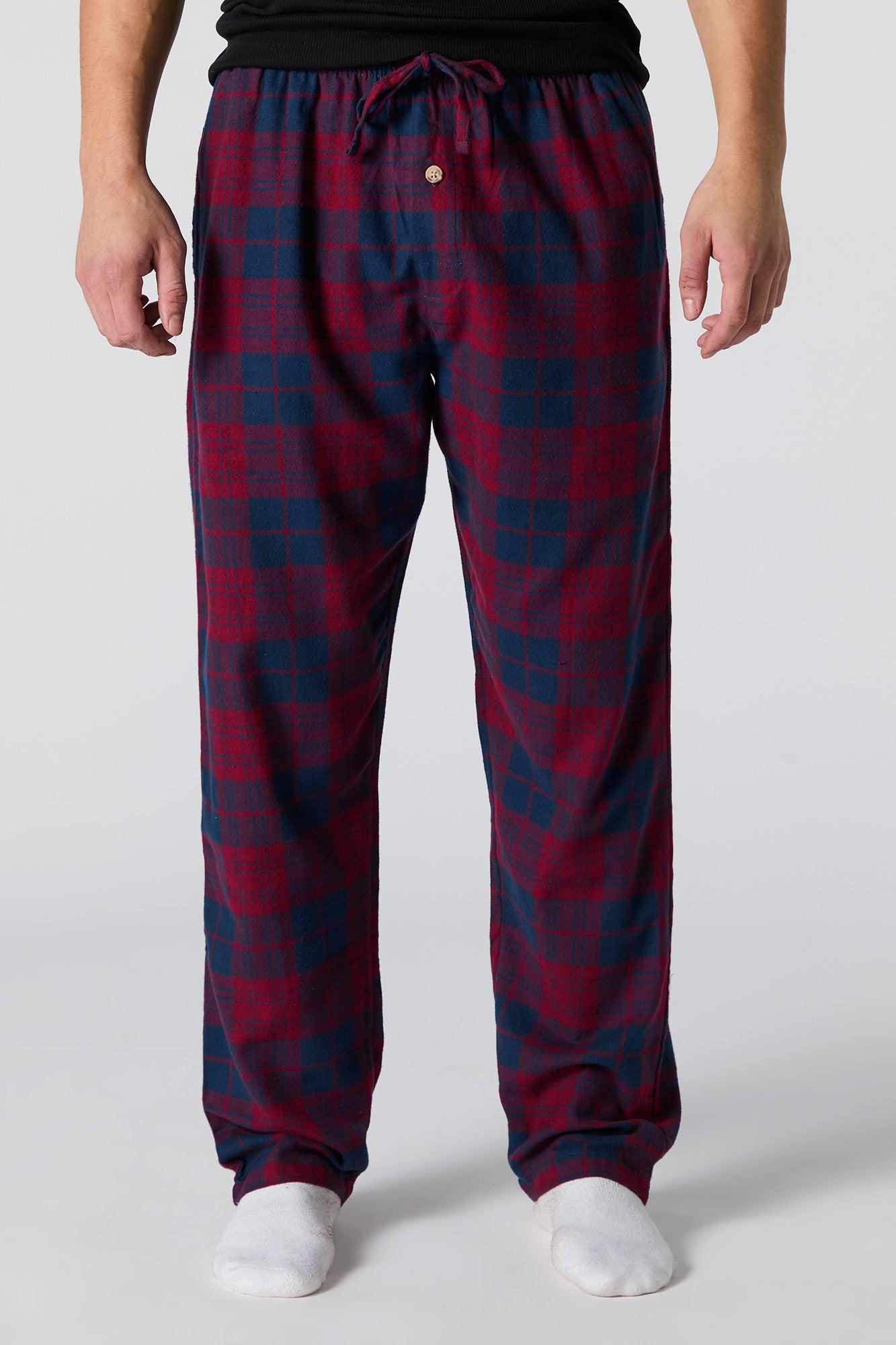 Plaid Flannel Pajama Bottom Male Product Image