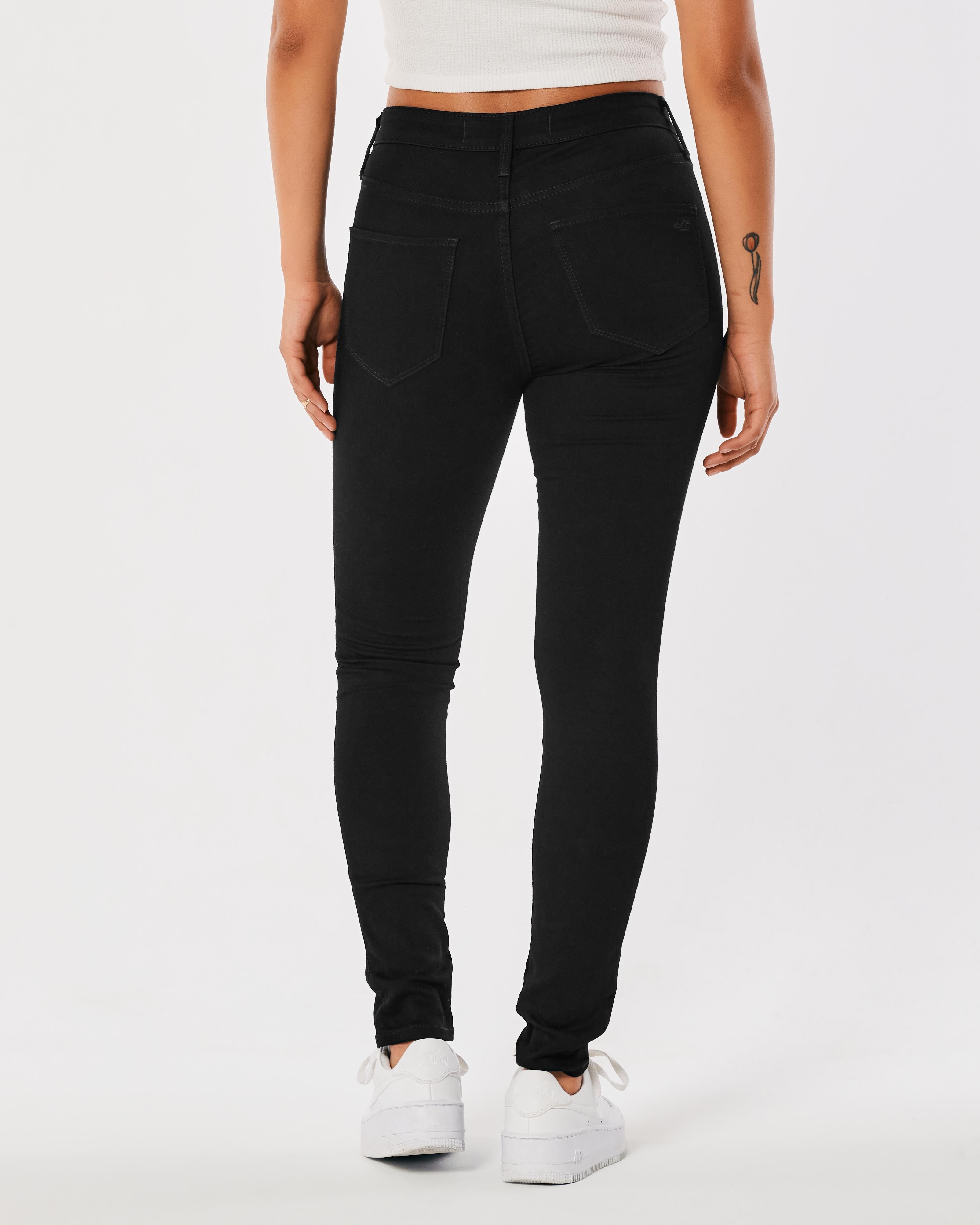 High-Rise Black Jean Leggings Product Image