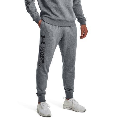 Under Armour Mens Under Armour Rival Fleece Watermark Joggers - Mens Gray/White Product Image