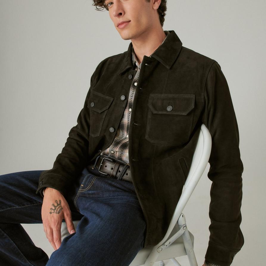 Lucky Brand Suede Military Shirt Jacket Product Image