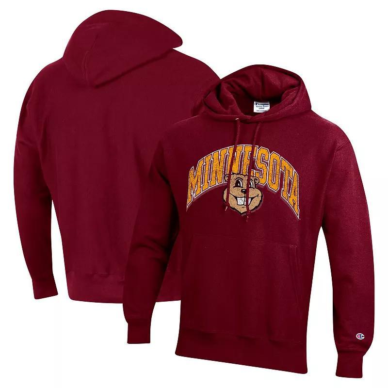 Mens Champion Maroon Minnesota Golden Gophers Vault Late Night Reverse Weave Pullover Hoodie Product Image