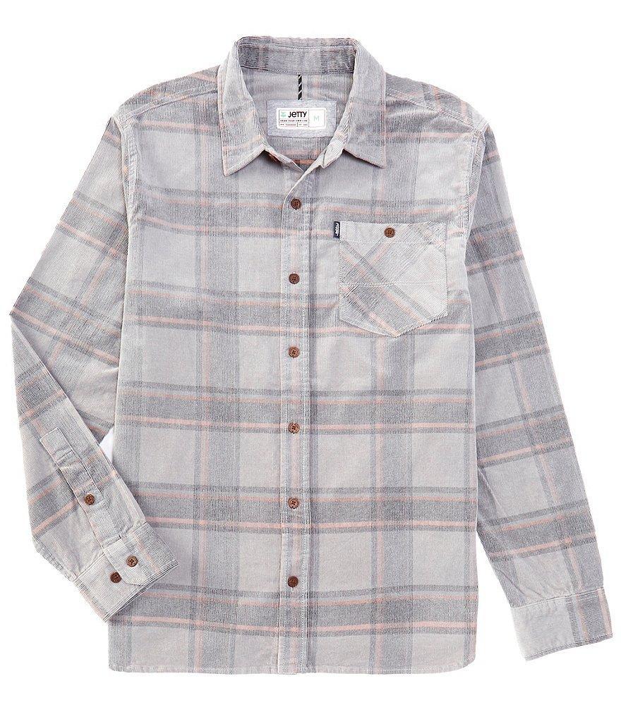 JETTY Shoals Corduroy Plaid Long Sleeve Woven Shirt Product Image