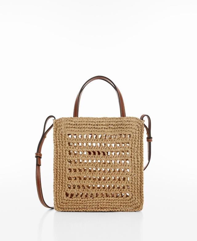 MANGO - Natural fiber shoulder bag - One size - Women Product Image