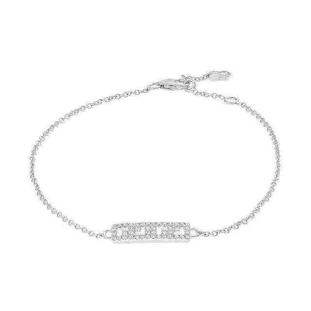 Ava Blue 14k White Gold 1/4 Carat T.W. Diamond Art Deco Bracelet, Womens Product Image