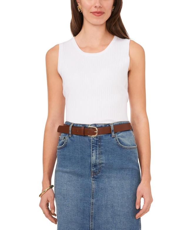 Vince Camuto Womens Keyhole-Back Ribbed Sleeveless Sweater Product Image