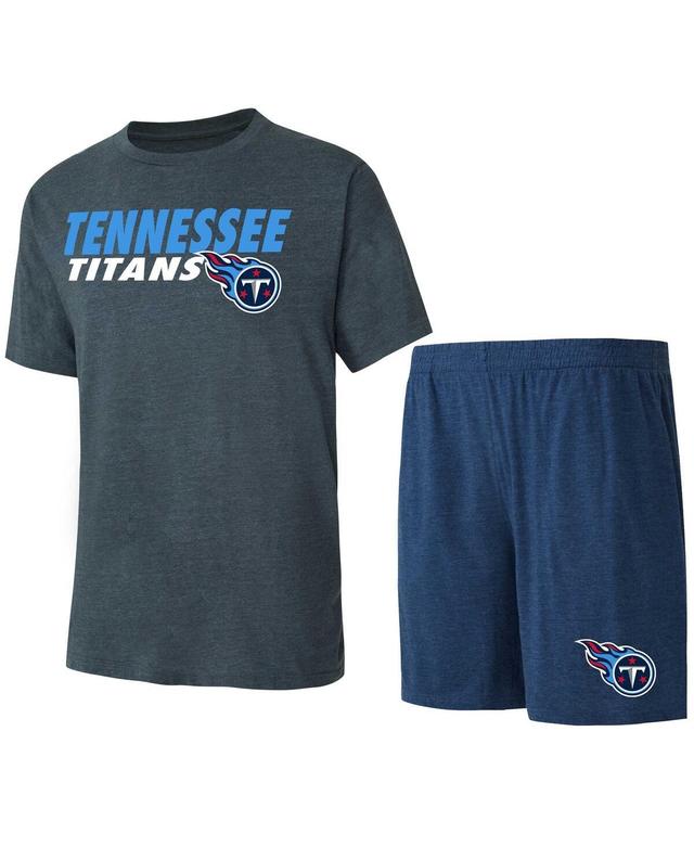 Mens Concepts Sport Navy/Charcoal Tennessee Titans Meter T-Shirt & Shorts Sleep Set Product Image