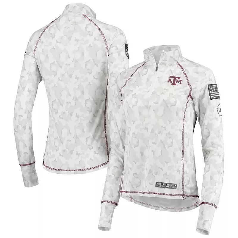 Womens Colosseum Texas A&M Aggies OHT Military Appreciation Officer Arctic Camo 1/4-Zip Jacket Product Image