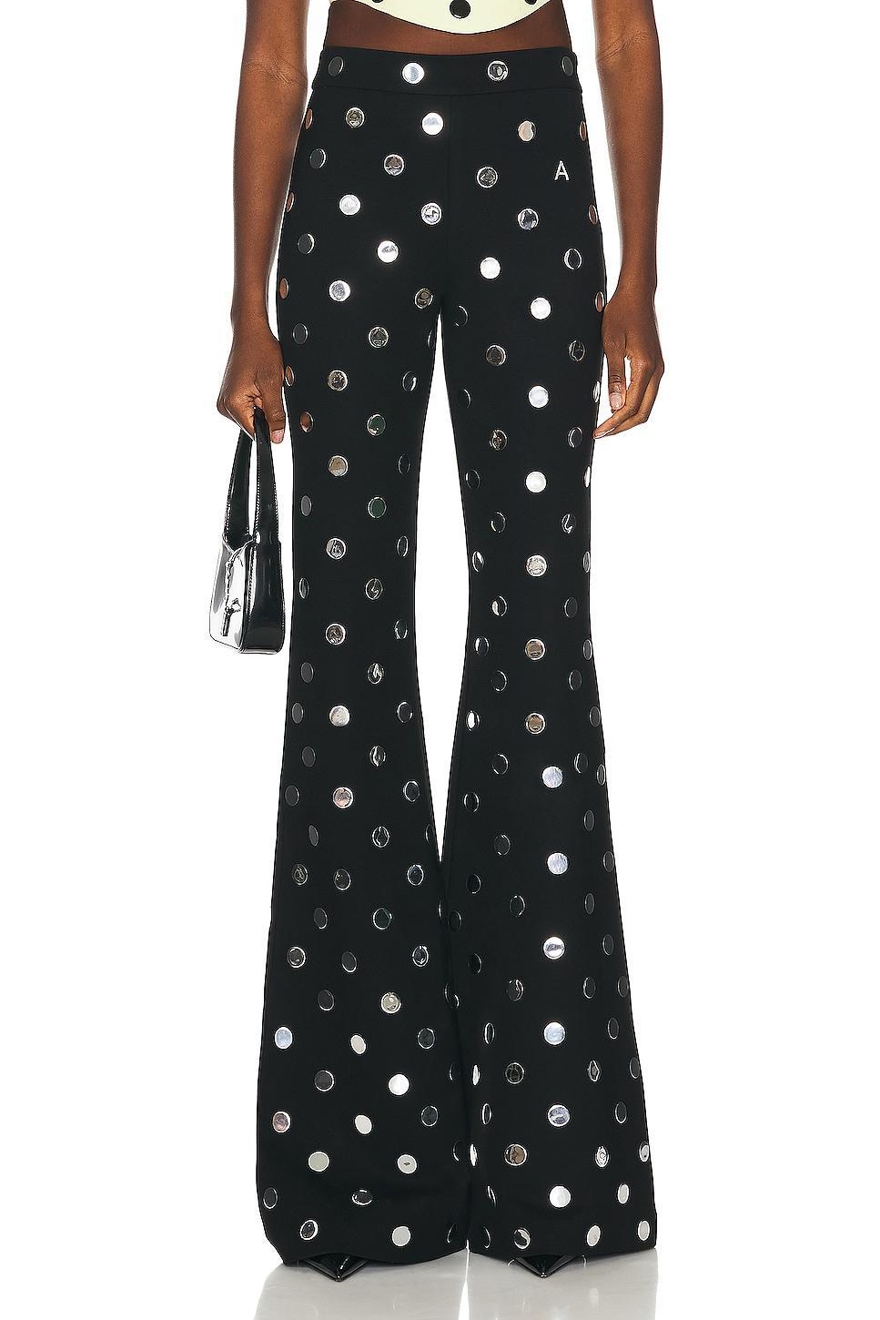 AREA Polka Dot Flare Pant Black. (also in ). Product Image