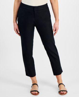 Petite Mid Rise Linen-Blend Ankle Pants, Created for Macy's product image